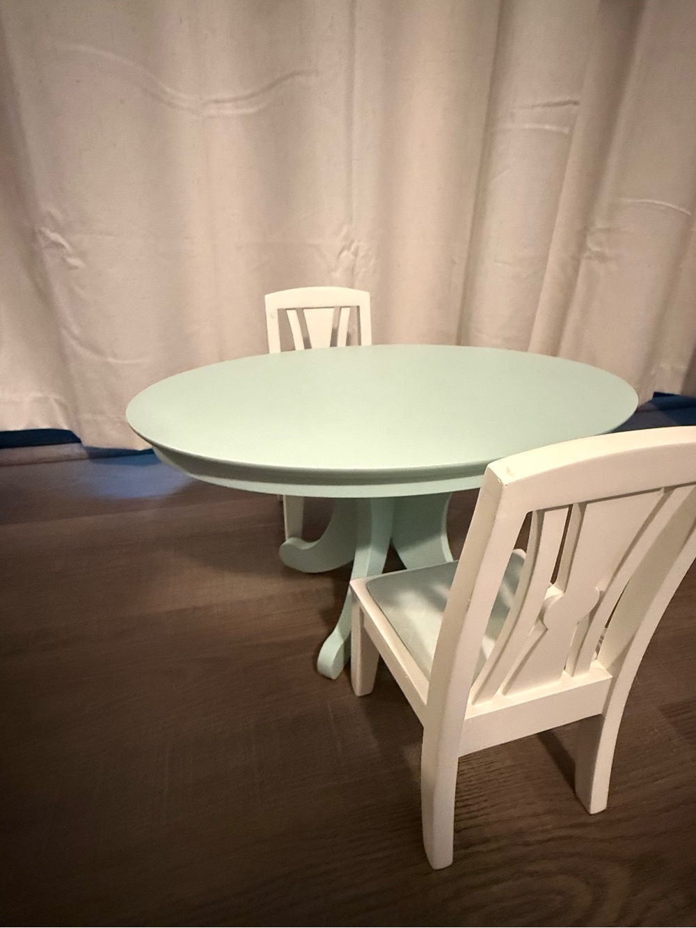 American Girl Mint Green Oval Dining Table & Two Chairs - Picture 10 of 10